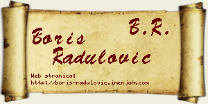 Boris Radulović vizit kartica